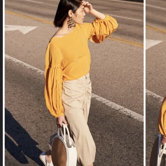 Trouve Black A-Line Midi Skirt with Ruched High-Low Design - Picture 4 of 8